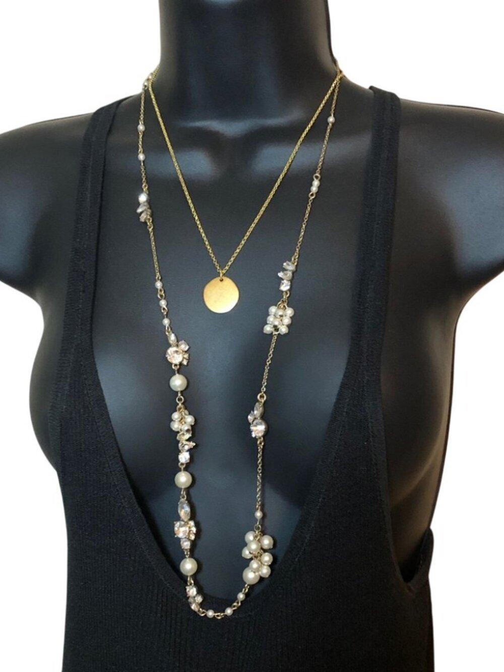 J.crew Madewell Layered Look 2 Chain Gold Necklaces Curated Bundle